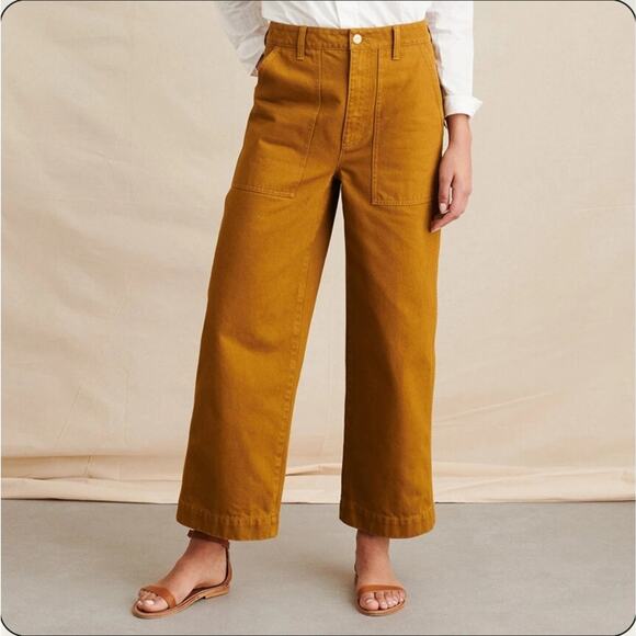 Alex Mill Womens Sz 6 Tan Denim High Rise Cropped Cotton Deep Pocket Pants Jeans - Picture 1 of 8
